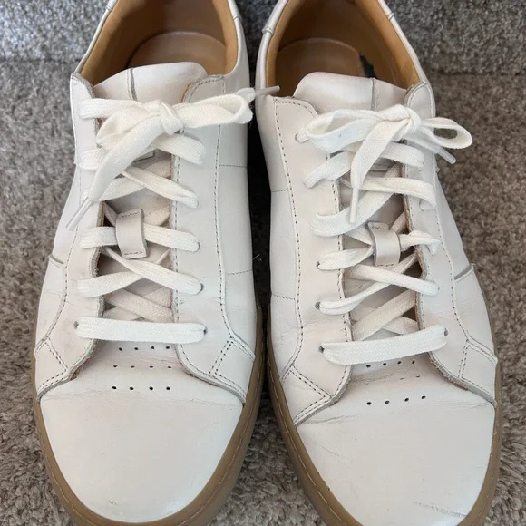GREATS Brooklyn Royale White Leather and Gum Sneakers. US9/UK8.5/EUR41. Classic - Picture 3 of 16